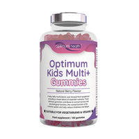 Optimum Kids Multi+ Gummies bottle – vegan berry flavour children’s multivitamin