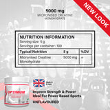 Optimum Micronised Creatine Monohydrate |  Strength & Recovery | 500g